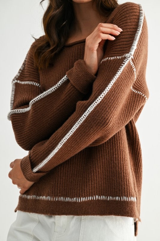 Bailee Contrast Stitch Sweater