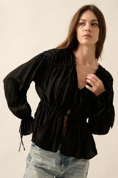 Trayson Long Sleeve Ruffle Blouse