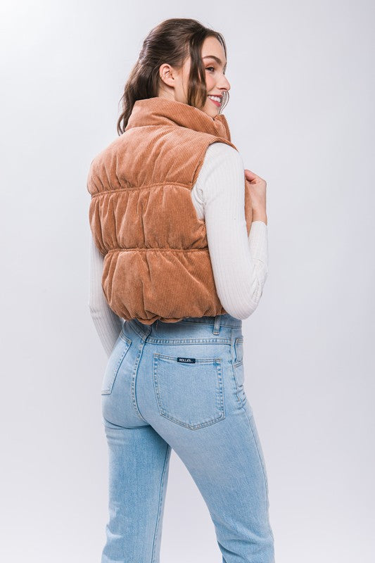 Corduroy Puffer Vest