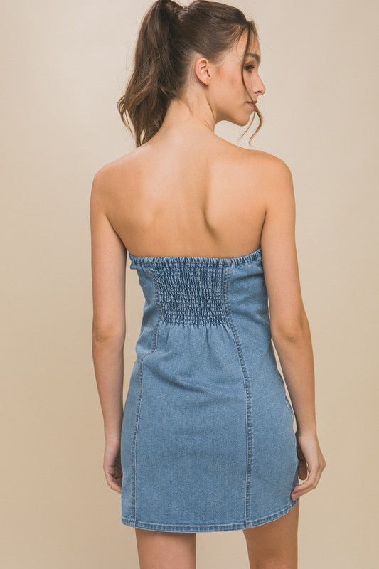 Kay Sleeveless Denim Dress