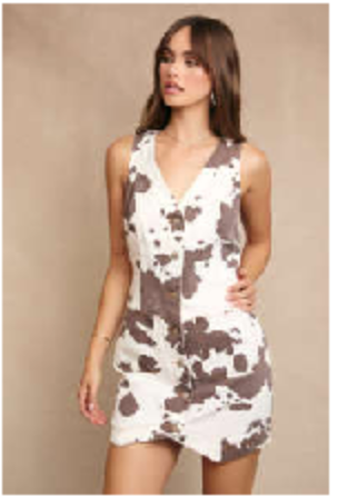 Cow Print Vest Dress