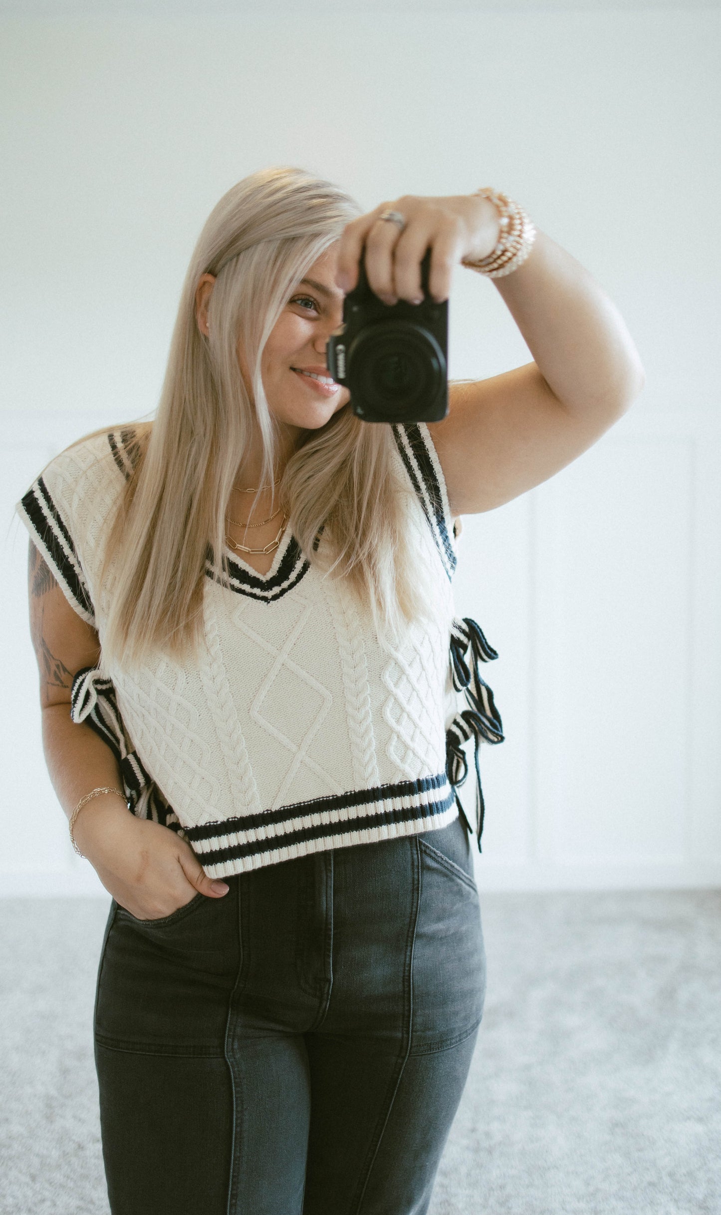 Grace Side Tie Knit Sweater (2 Colors)