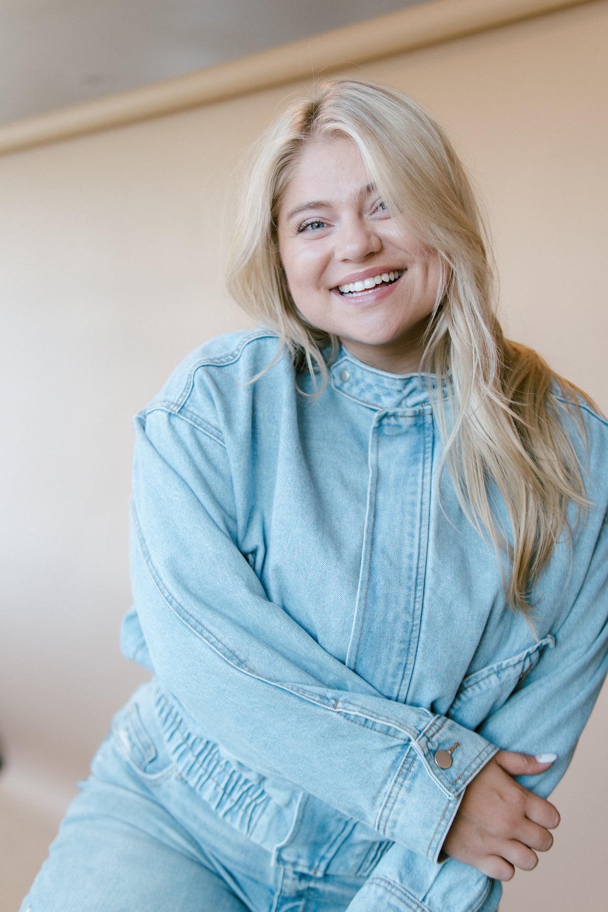 Jackie Washed Denim Bomber Jacket