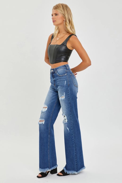 Hunter High Rise Wide Straight Jeans