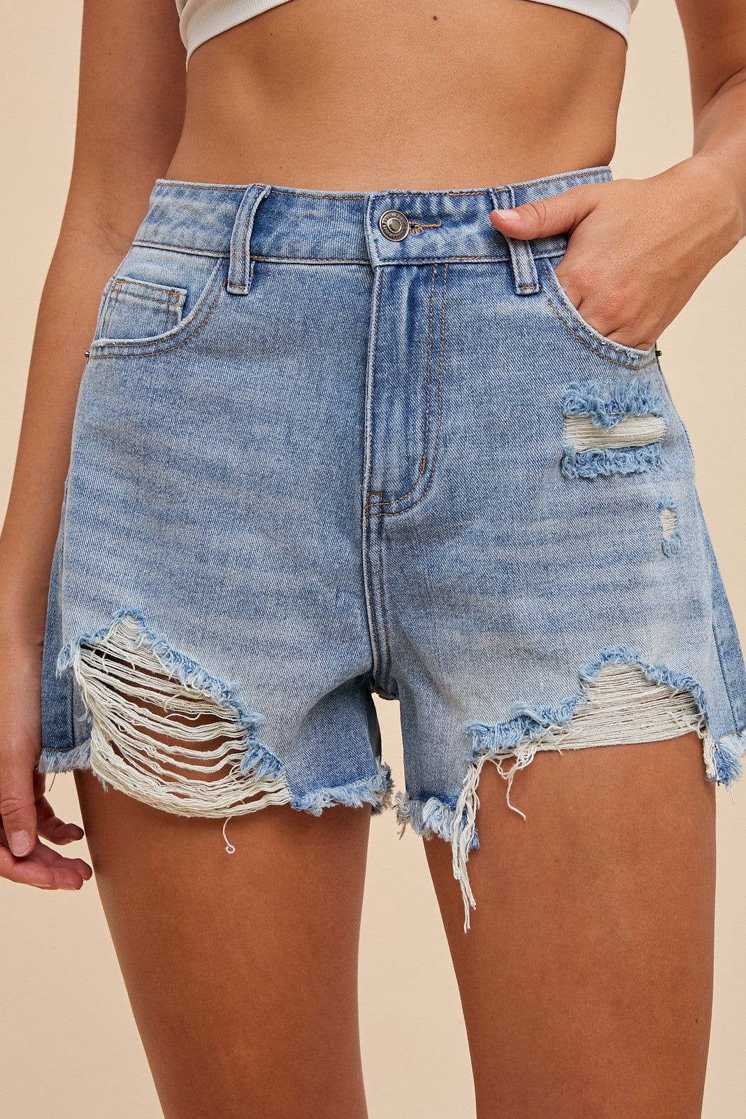 Johnie Frayed Shorts