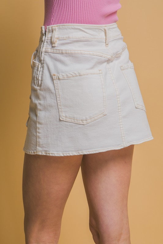 Denim Lace Up Skirt