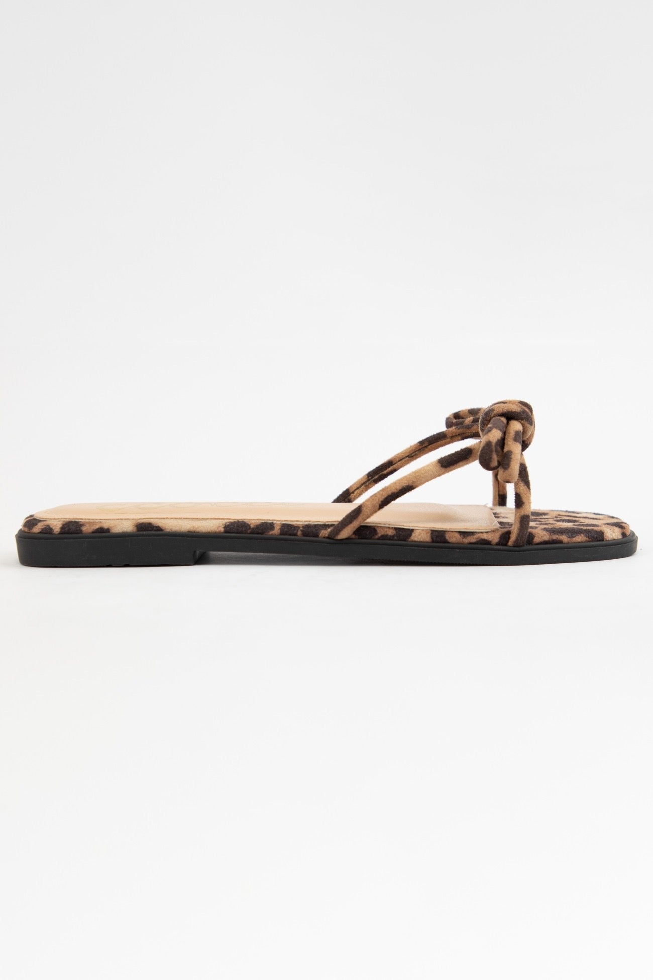 Leopard Tie Knot Slip On Sandal