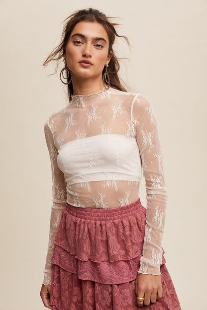 Lace Long Sleeve Top (10 Colors)