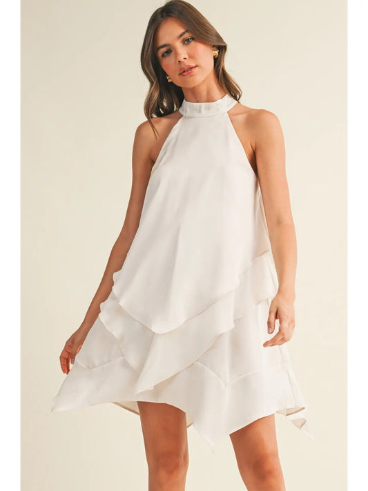 Chaney Ruffle Halter Neck Dress