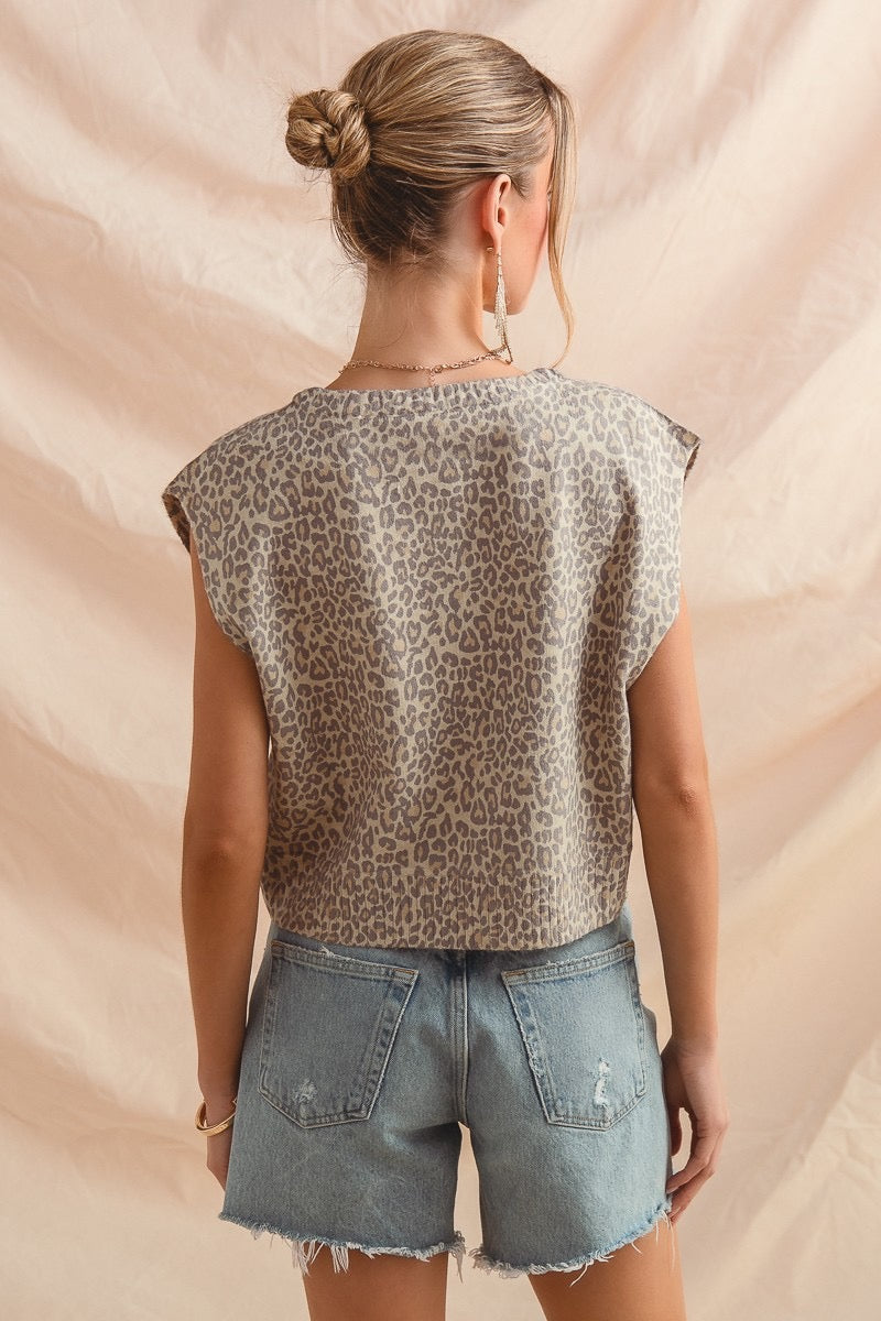 Simone Leopard Knit Vest