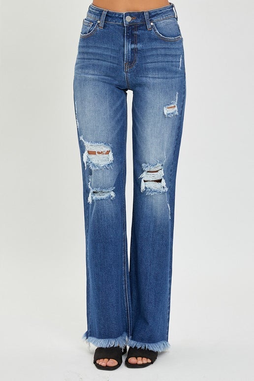 Hunter High Rise Wide Straight Jeans