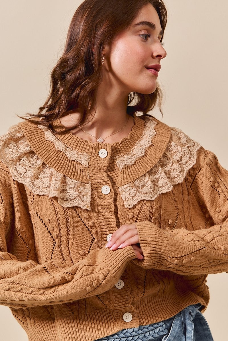 Lacey Ruffle Trim Cardigan