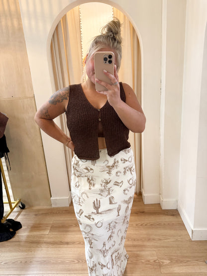 Wrenly Western Print Skirt