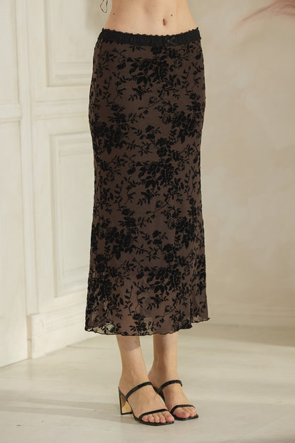 Laura Floral Mesh Maxi Skirt