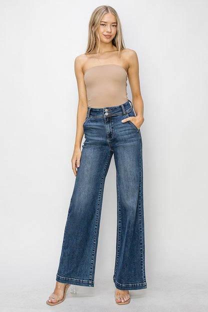 Gilly Dark Wash | Wide Leg