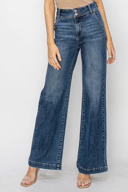 Gilly Dark Wash | Wide Leg