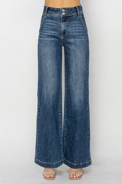 Gilly Dark Wash | Wide Leg