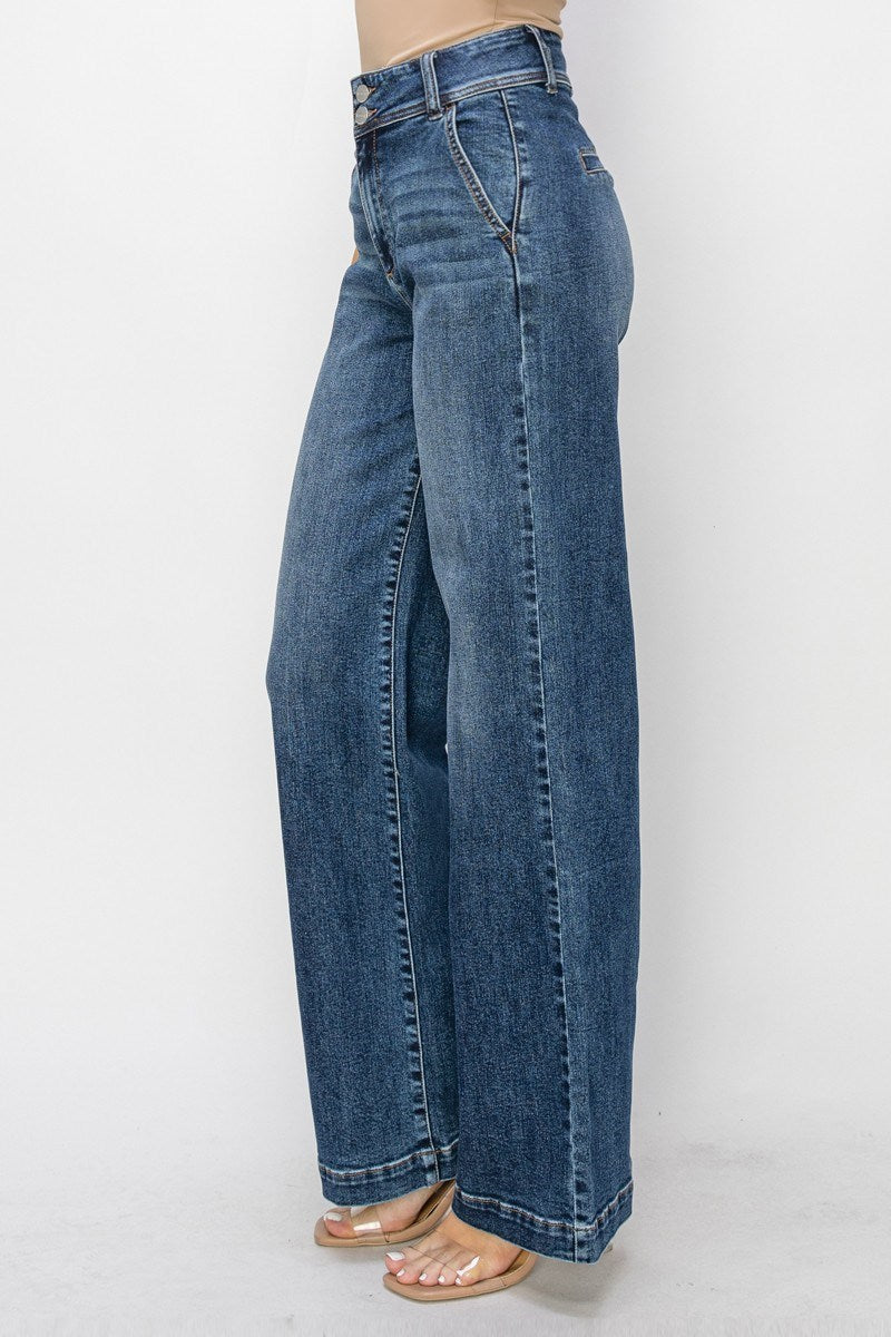 Gilly Dark Wash | Wide Leg
