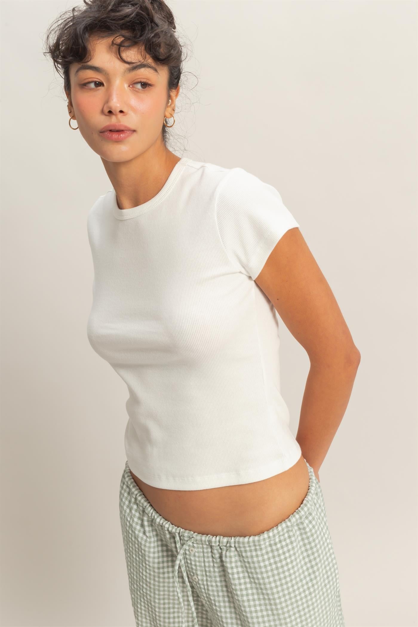 Riley Ribbed Basic Tee (Six Colors)*