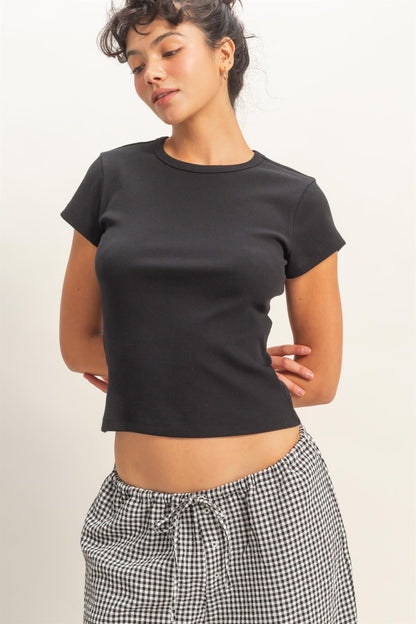 Riley Ribbed Basic Tee (Six Colors)*
