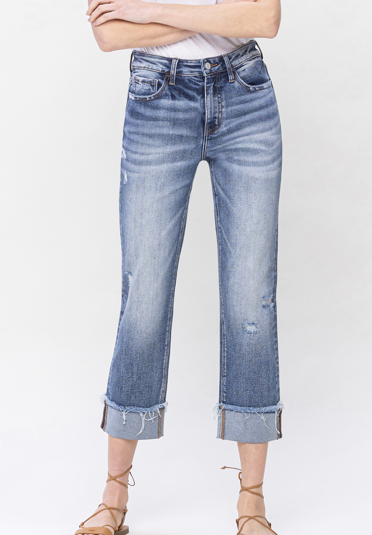 Mari Cuffed Straight Jean (Reg $52)