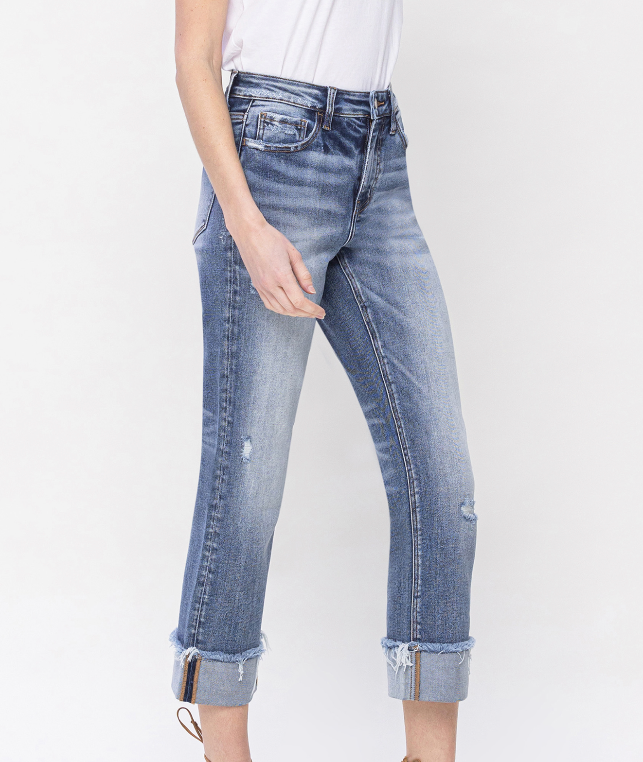 Mari Cuffed Straight Jean (Reg $52)