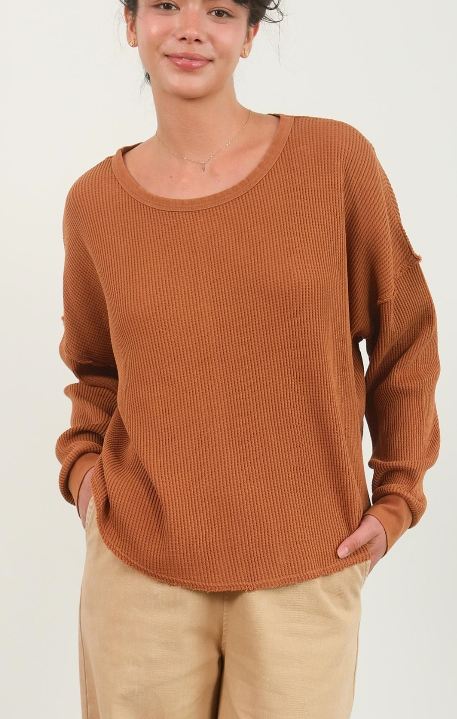 Annie Waffle Knit Top