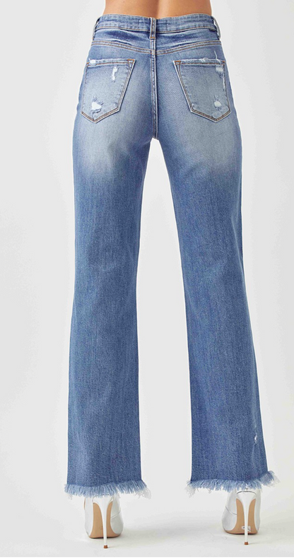 Ellie Straight Leg Distressed Jean