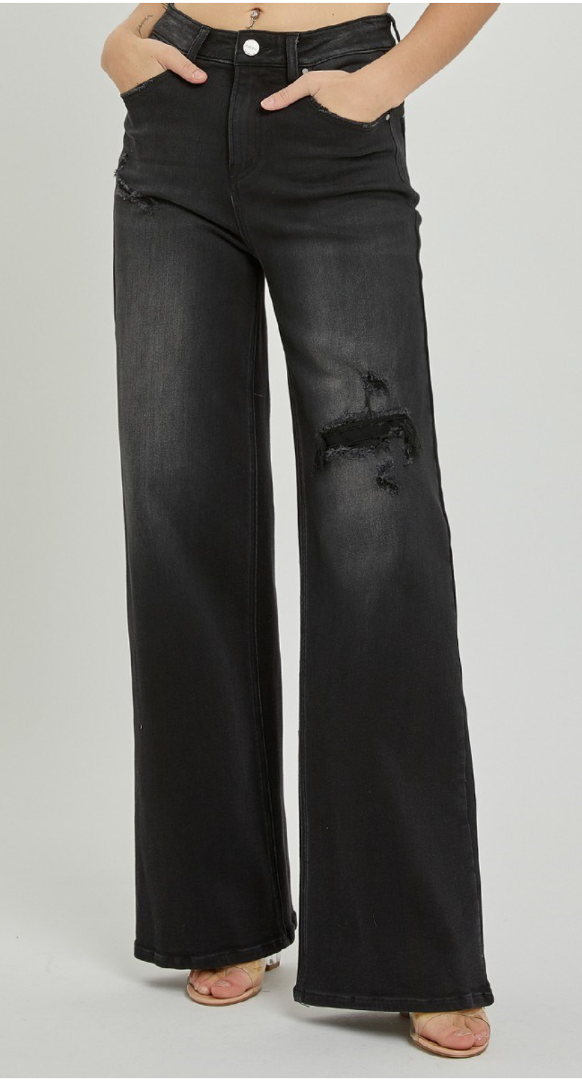 Jazzy Distressed Black Jean