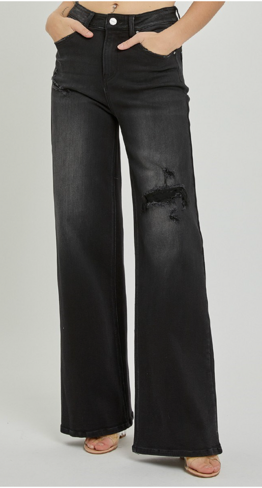 Jazzy Distressed Black Jean