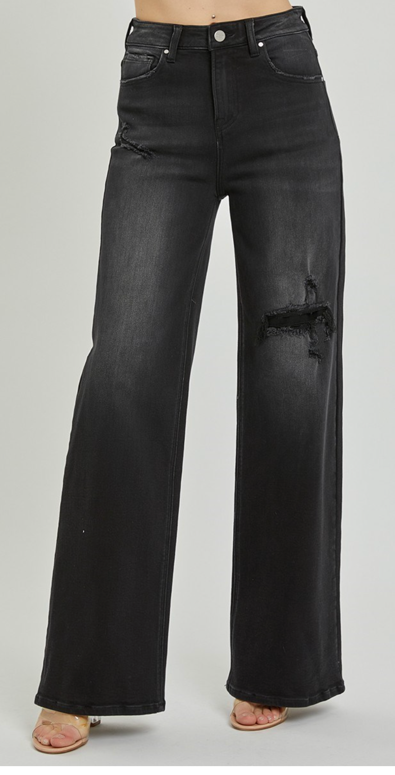 Jazzy Distressed Black Jean