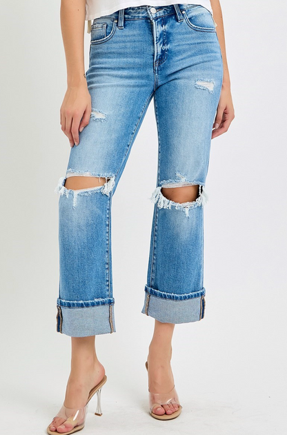 Sheila Crop Straight Cuff Jean