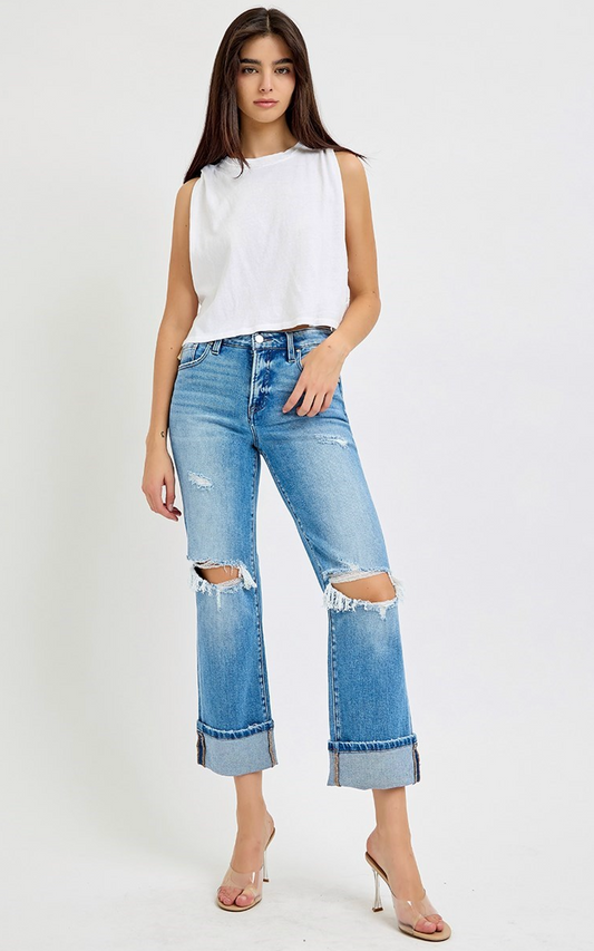 Sheila Crop Straight Cuff Jean