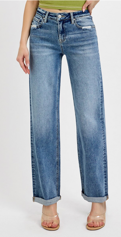 Lila Wide Baggy Jeans
