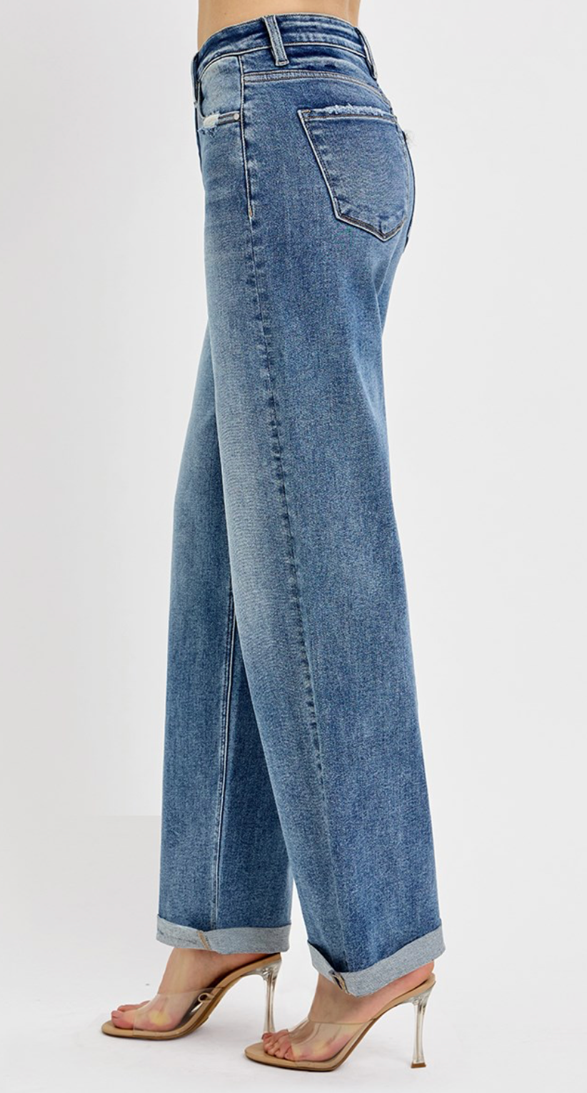 Lila Wide Baggy Jeans