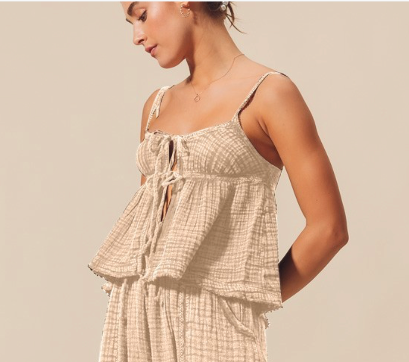 Ginny Gauze Tie Vest