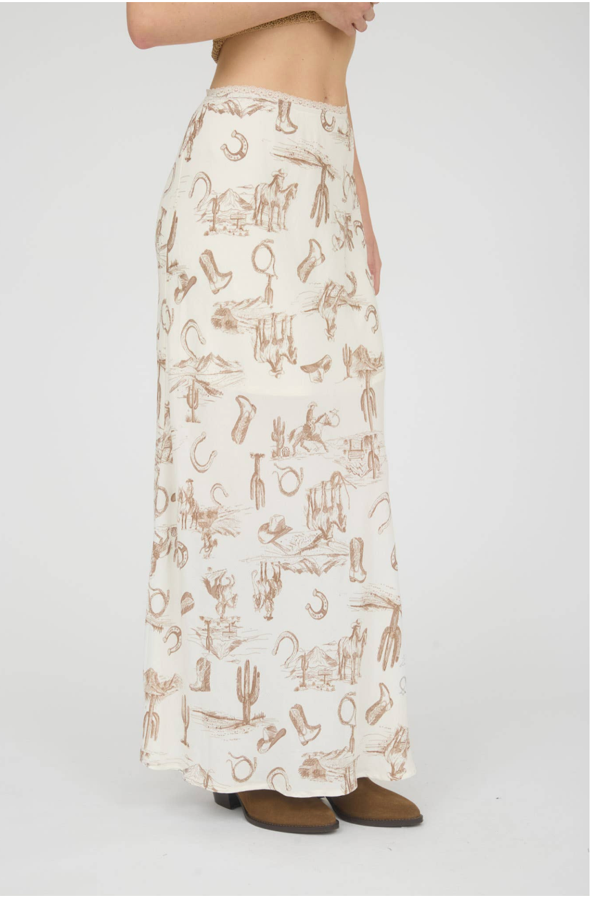 Wrenly Western Print Skirt