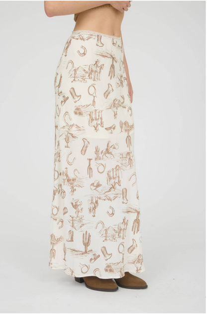 Wrenly Western Print Skirt
