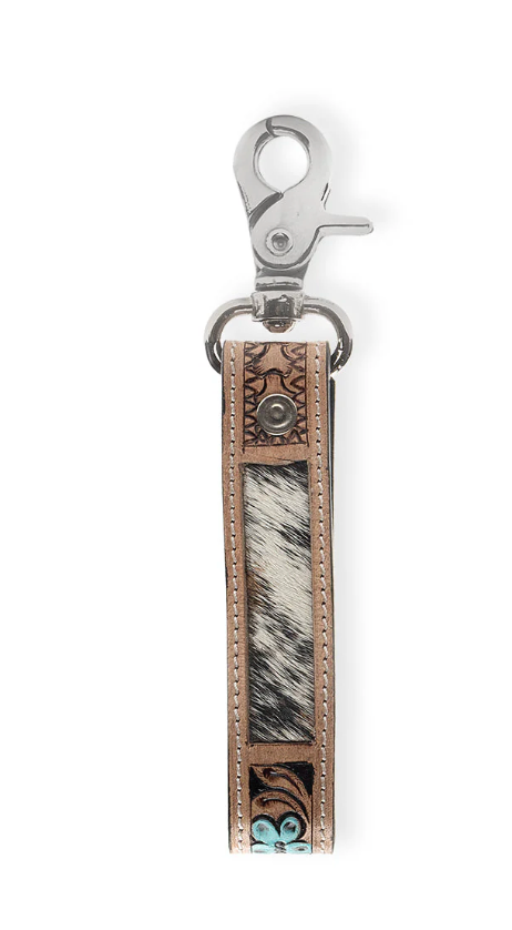 Oregon Way Hand-Tooled Leather Key Fob