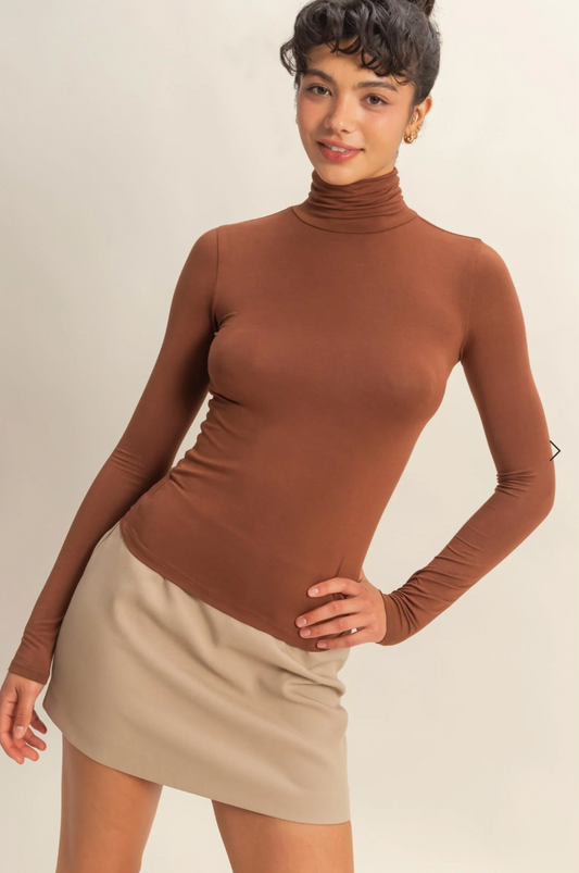 Fitted Turtleneck Top