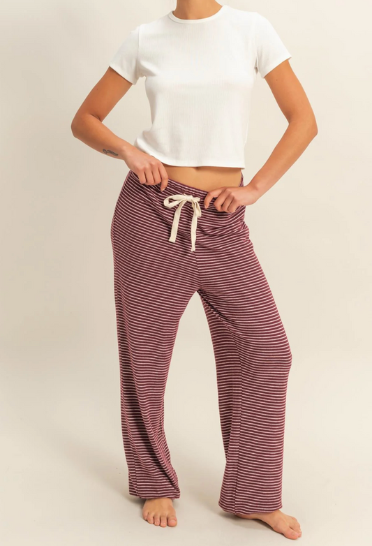 Striped Drawstring Lounge Jogger (6 Colors)