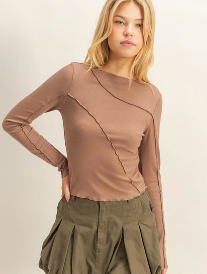 Asymmetrical Raw Edge Top (5 Colors)