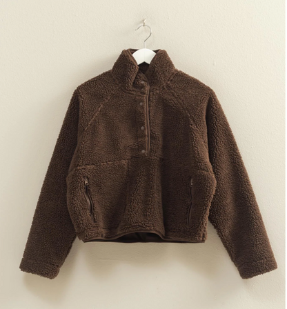 Sherpa Half Snap Jacket (5 Colors)