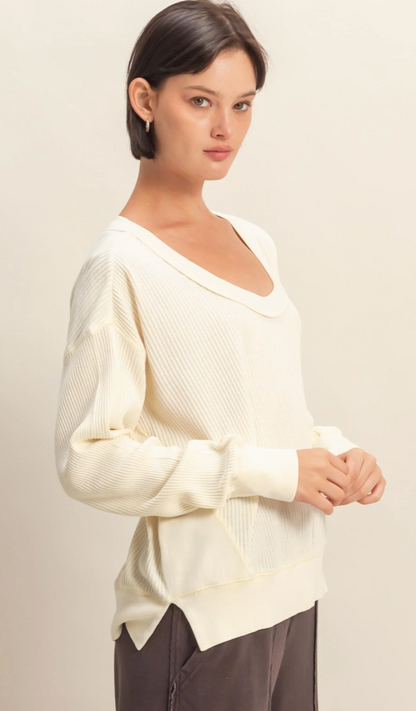 Scoop Neck Waffle Top (5 Colors)