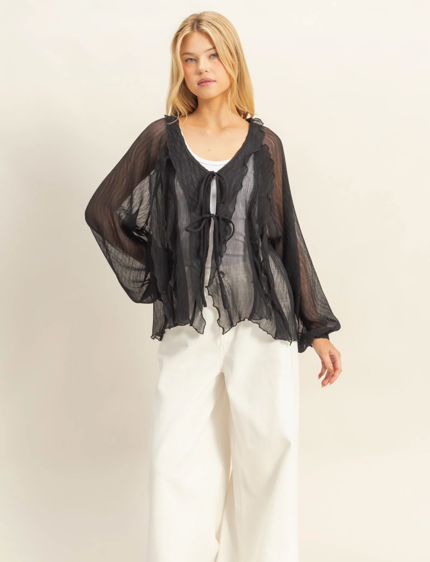 Chic Tie Front Blouse