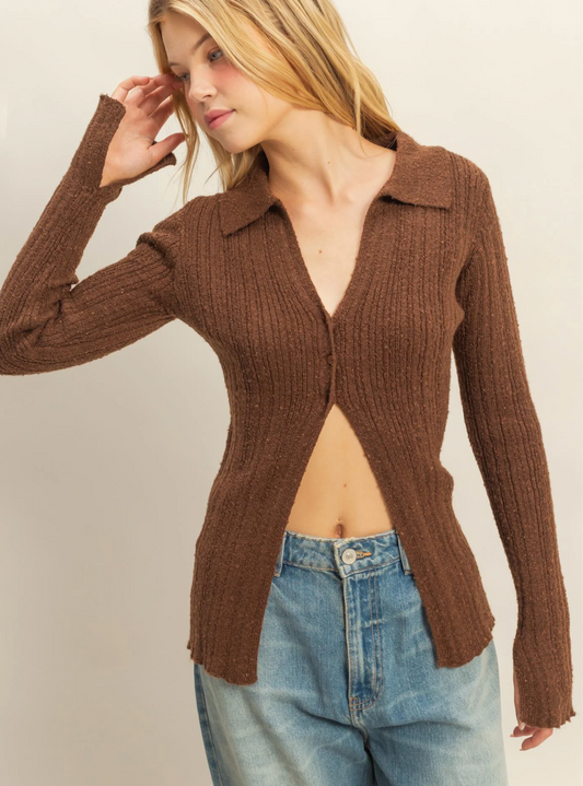 Cardigan with Envelope V-Neckline (3 Colors)
