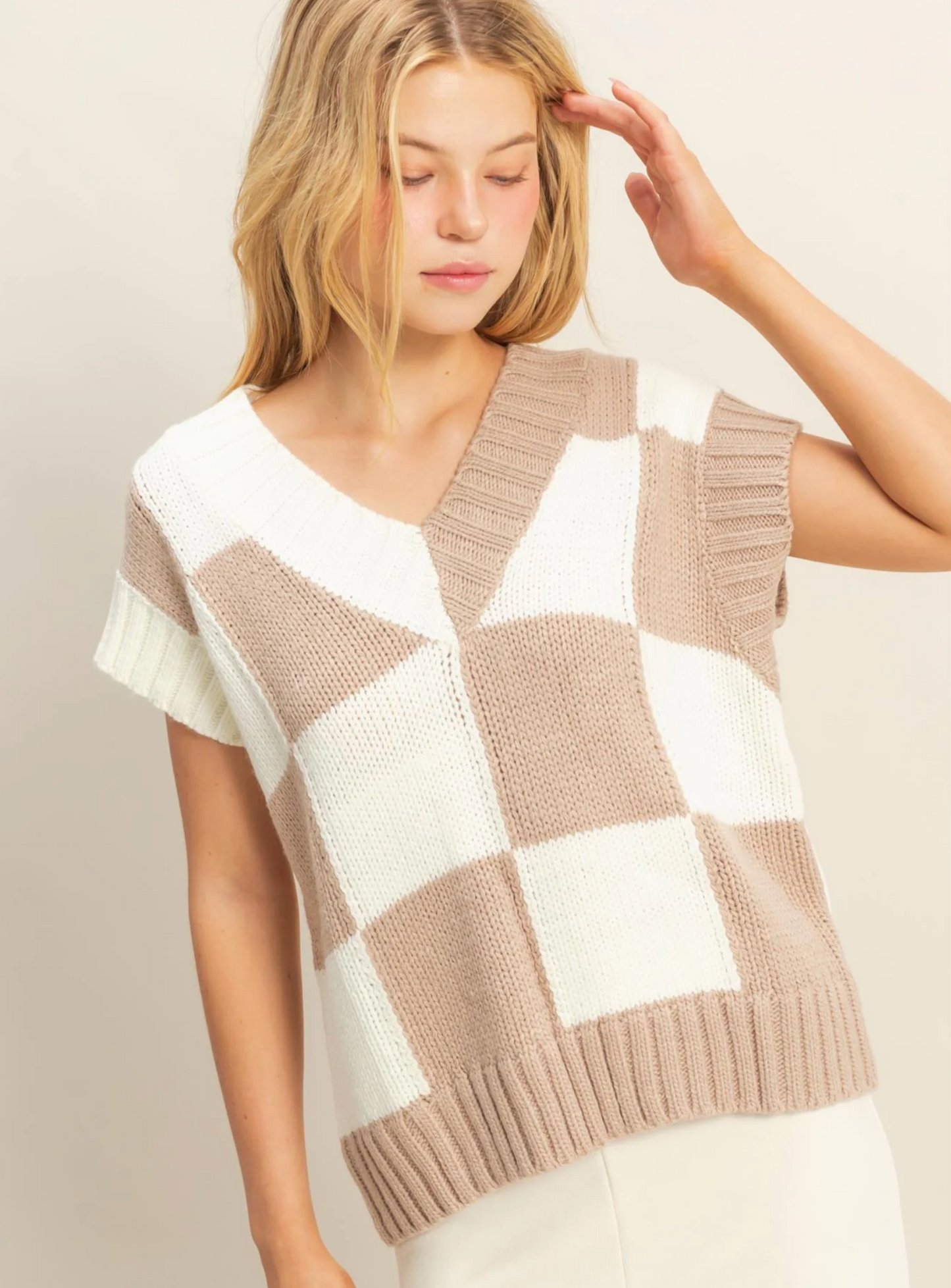 Checkered Sweater Vest (3 Colors)