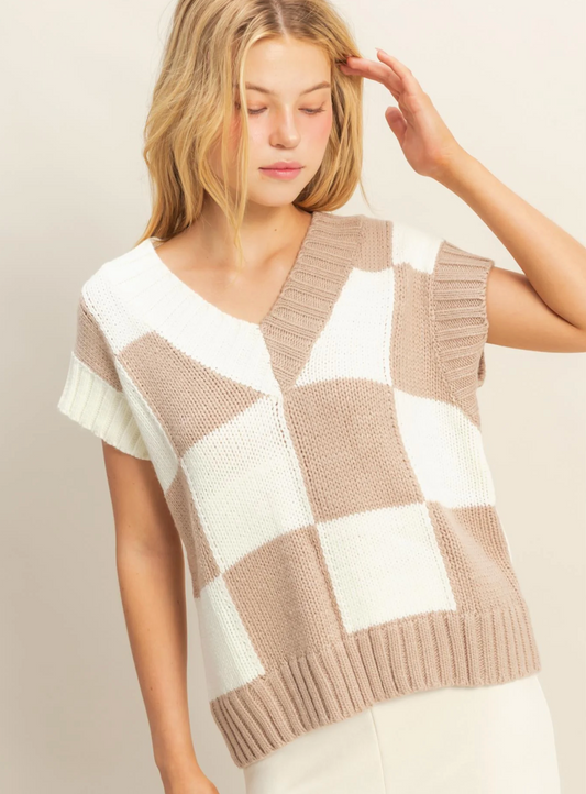 Checkered Sweater Vest (3 Colors)
