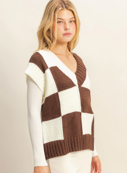 Checkered Sweater Vest (3 Colors)