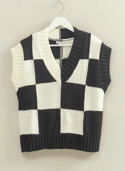 Checkered Sweater Vest (3 Colors)
